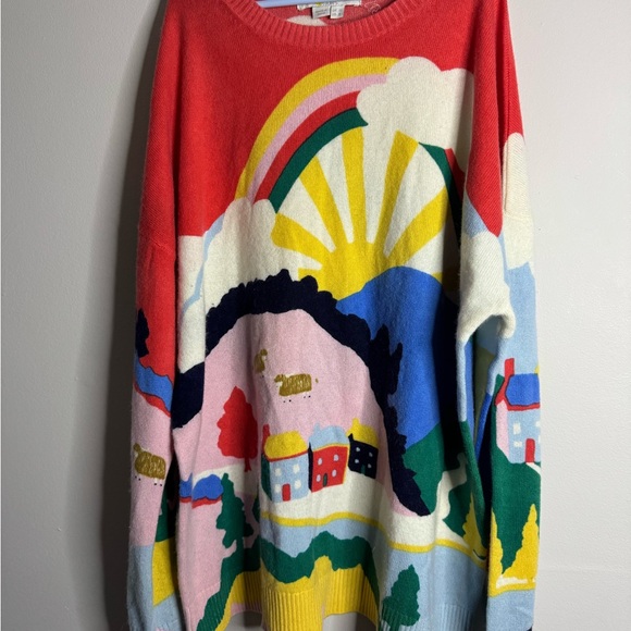 Boden Margot cashmere Colorful Graphic Sweater - Picture 2 of 3